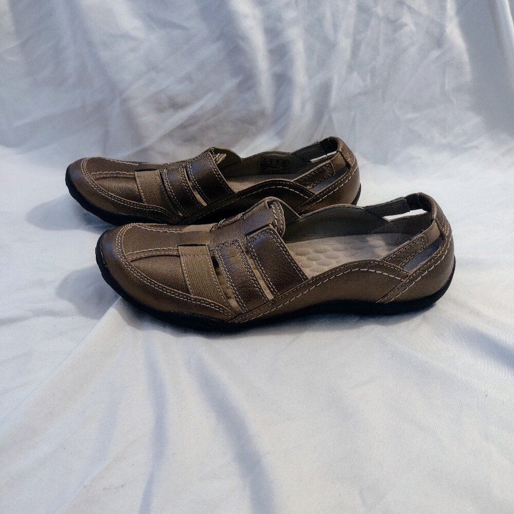 Clark's Women's Haley Stork SlipOn Closed Toe Sandal Metallic Bronze - Size 8